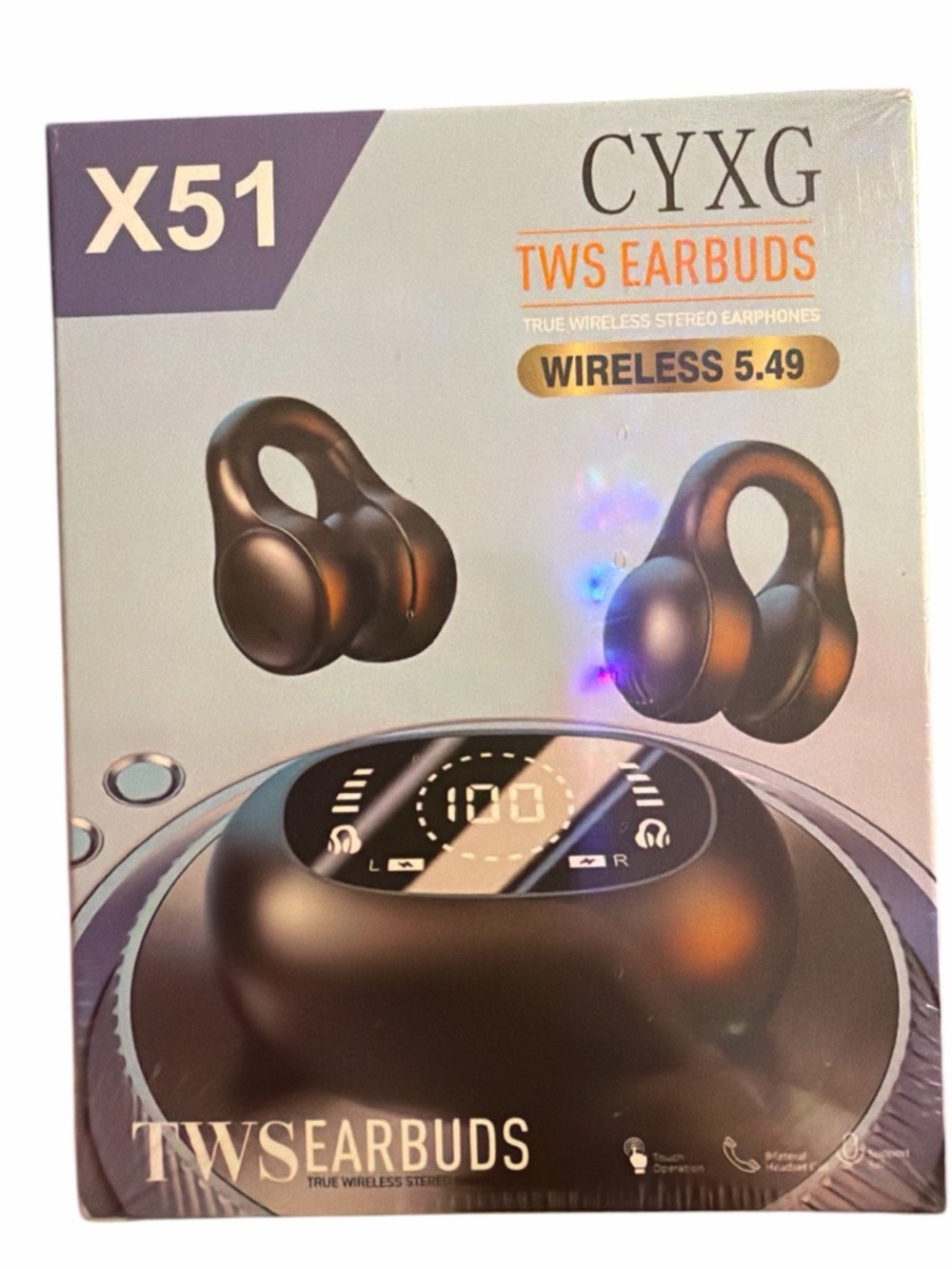 NWT CYXG X51 True Wireless Stereo Earbuds - Black - Bluetooth 5.49